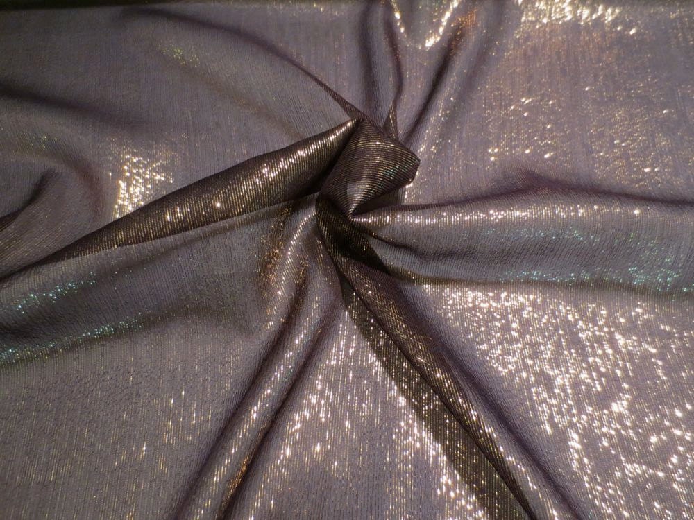 Black With Gold Metallic Silk Chiffon Fabricby the Yard Etsy