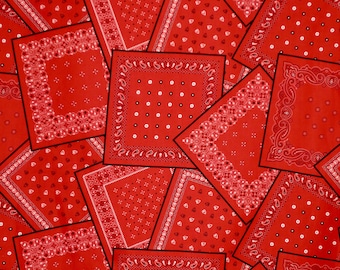 Classic Allover Hanky Panky Red Bandana Print Pure Cotton Fabric from Michael Miller--By the Yard