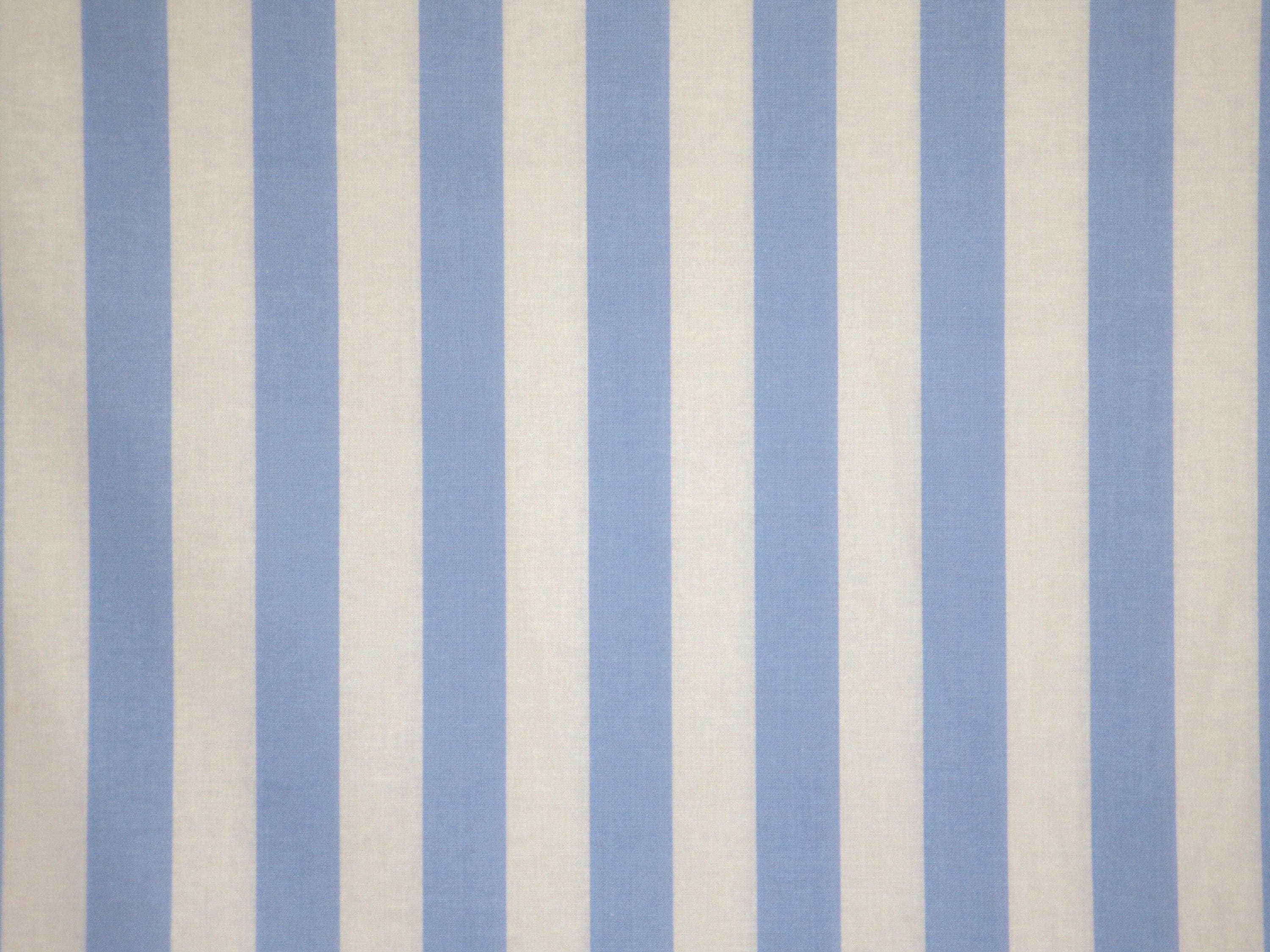 Blue and White Stripe Cotton Fabric Etsy