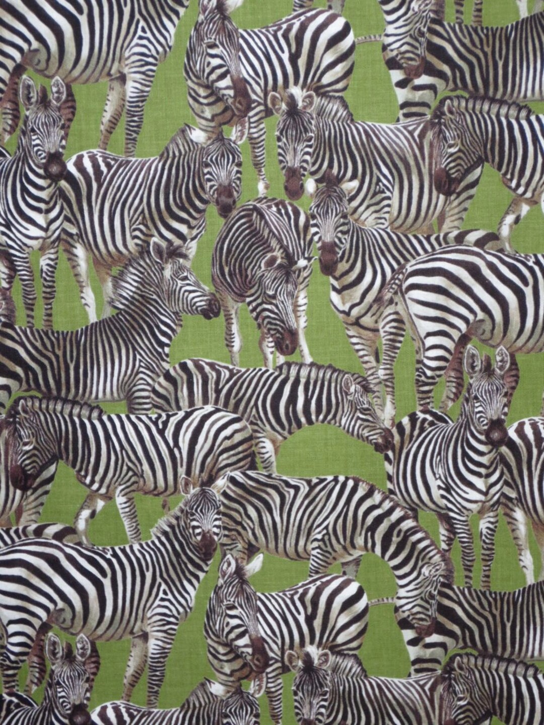 Zebra Print in Brown on Olive Pure Cotton Fabric From Etsy