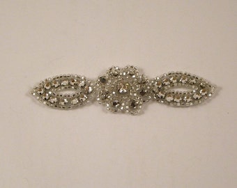Small Rhinestone Applique with Flower--One Piece