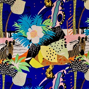 Exotic Disco Oasis Tropical Print Pure Cotton Fabric from Alexander Henry--By the Yard