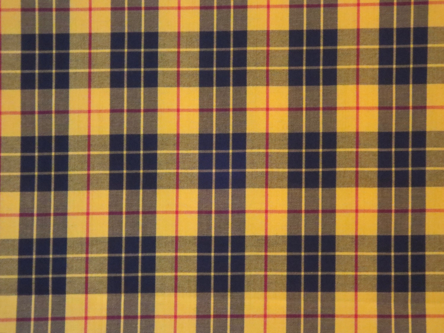 Classic Yellow & Black Tartan Plaid Fine Twill Cotton Shirting Fabric--By  the Yard