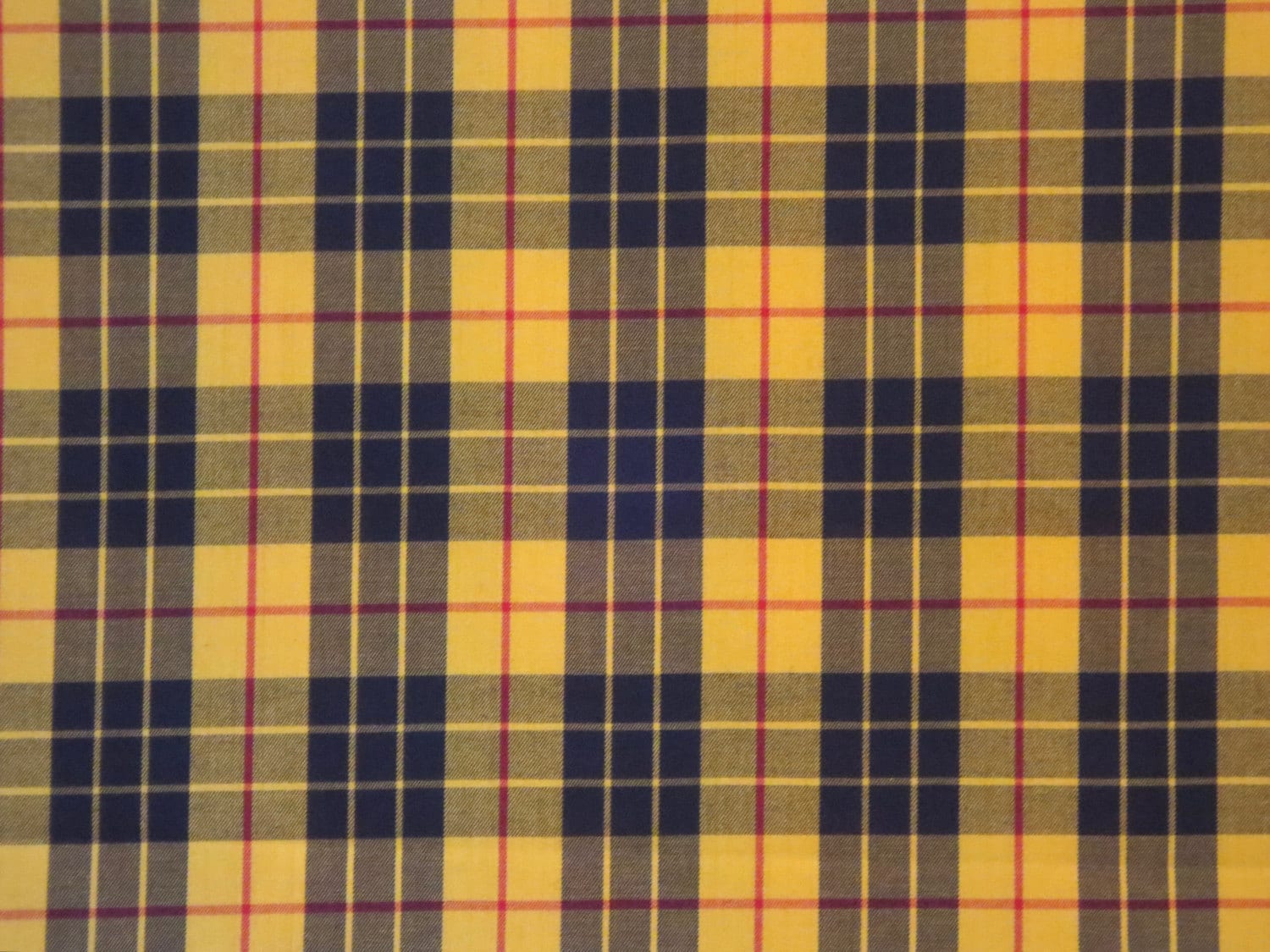 Classic Yellow & Black Tartan Plaid Fine Twill Cotton Shirting Fabric--By  the Yard