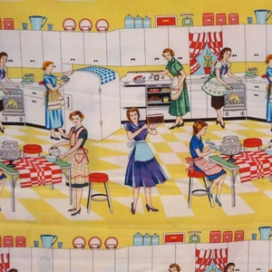 Charming Retro Home Ec Print Pure Cotton Fabric from Michael Miller--By the Yard
