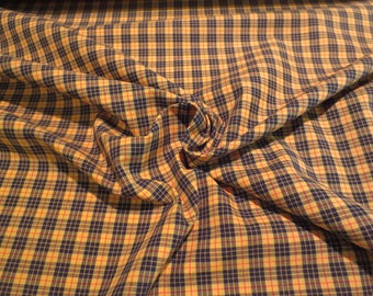 Schwarz und Gelb Mini Tartan Karo Reine Pima Baumwolle Shirting Stoff --Bulk Stock