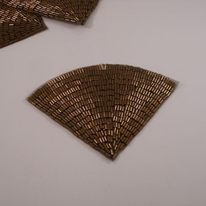 Bronzen Deco Fan Vorm Kralen Applique - Door het stuk