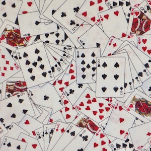 Carte da gioco imballate allover Stampa tessuto in puro cotone di Timeless Treasures - tagliato su misura