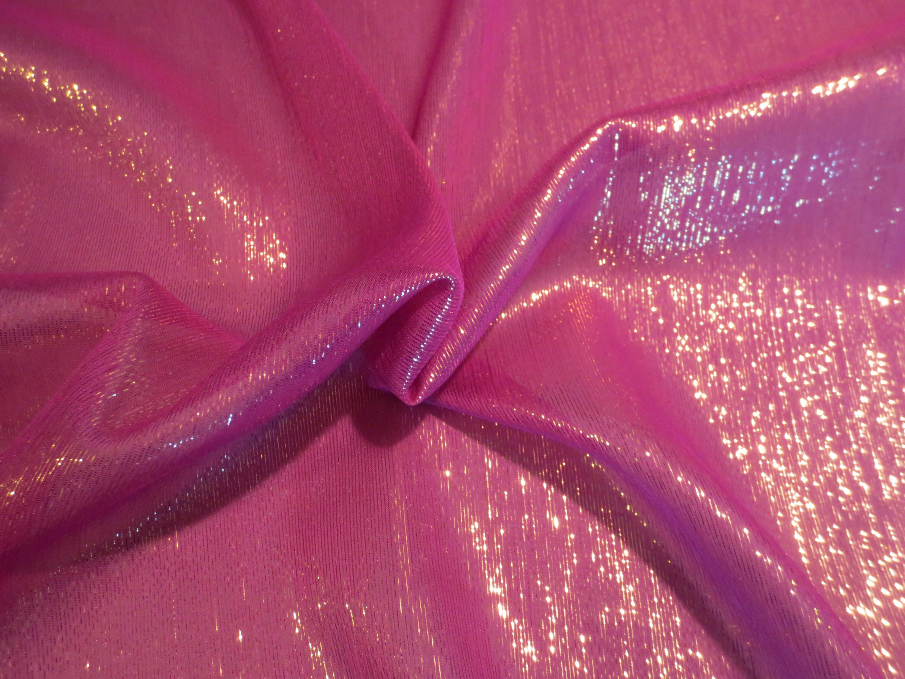 非売品 hotpepperbeauty haircollection2022 Bright Cherry Pink With Metallic Gold Silk Chiffon Fabric