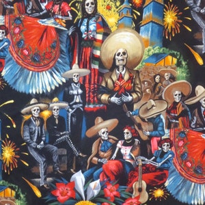 Colorido Fiesta de San Marcos Print Pure Cotton Fabric de Alexander Henry, cortado a medida