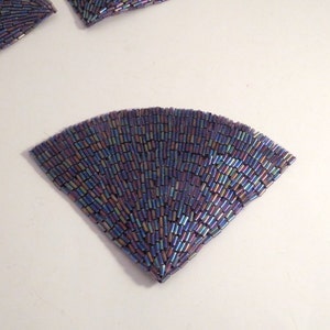 Amethist Deco Fan Shape Beaded Applique - Door het stuk