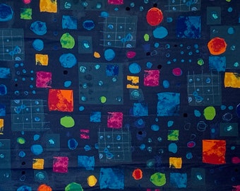 Fabulous Marble Run Abstract Print in Midnight Pure Cotton Digital Print from Windham--By the Yard