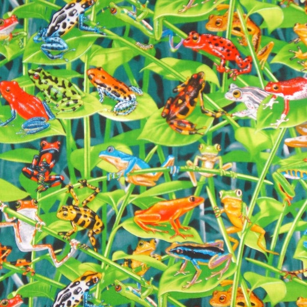 REMNANT--FROGS Print Pure Cotton Fabrics--23 INCHES