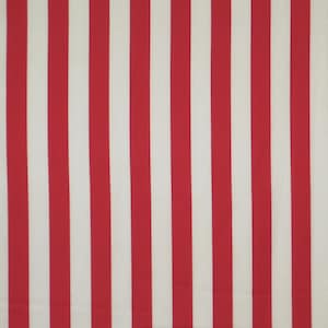 Bright Red and White 7/8&quot; Stripe Print Pure Cotton Fabric--By the Yard
