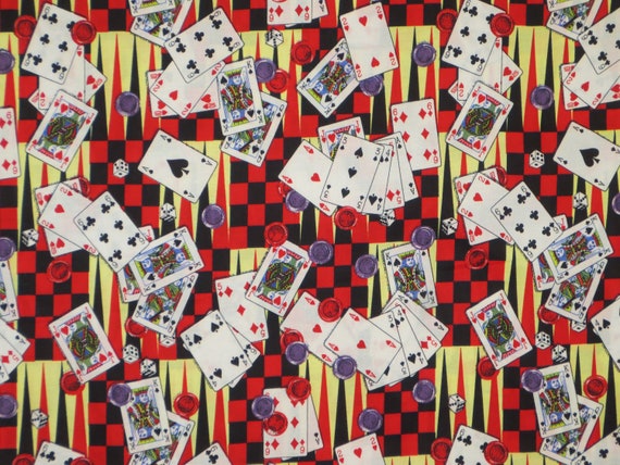 Juegos de cartas amarillas y rojas y juegos de mesa Imprima tela