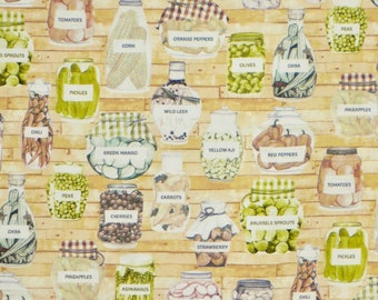 Certified Delicious Home Canned Foods Digital Print Natural Pure Cotton Fabric from Windham--By the Yard