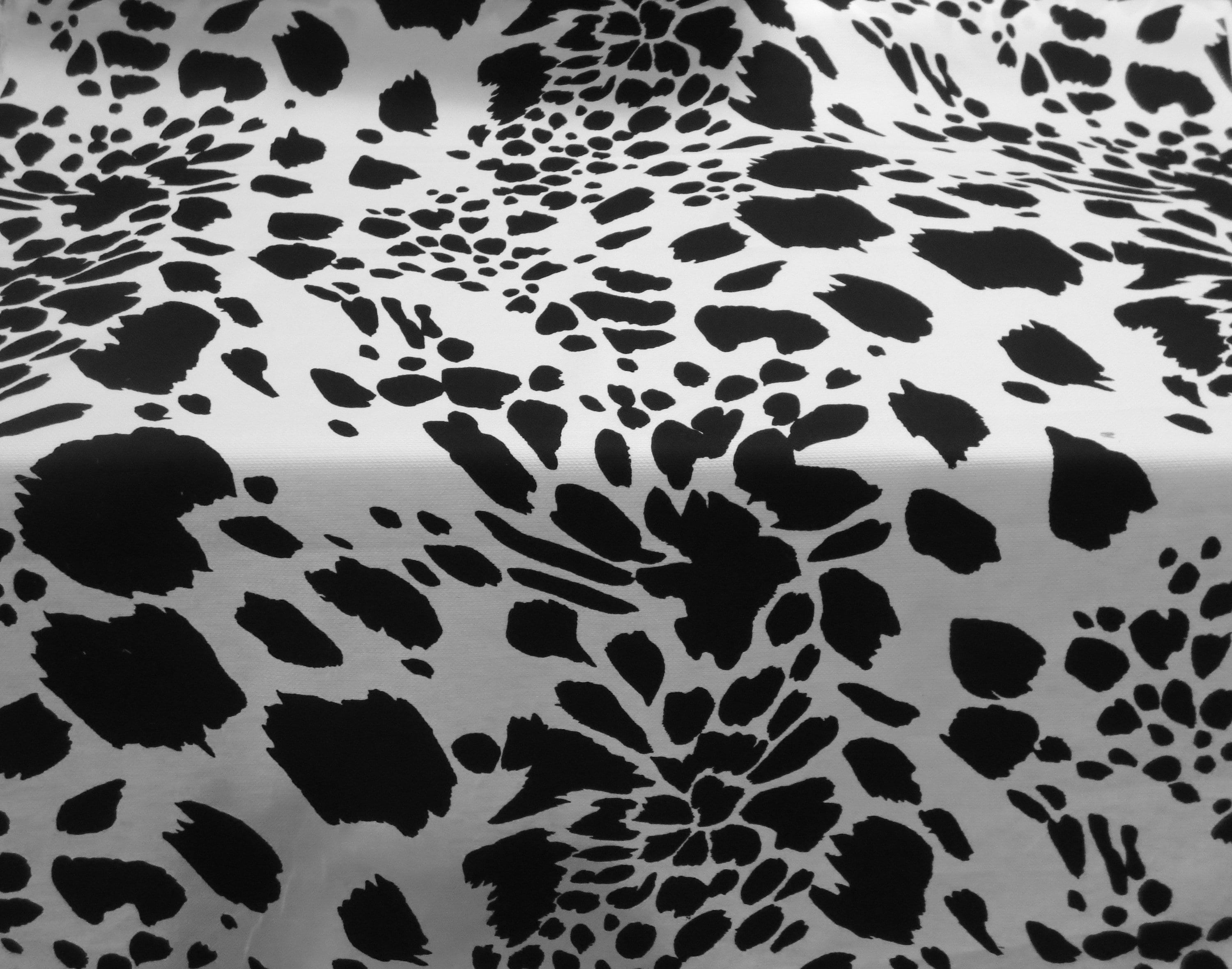 Black on White Large Pony Skin Print Pure Cotton Pique Etsy