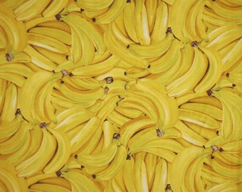 Packed Bananas Fruit Print Pure Cotton Fabric--By the Yard