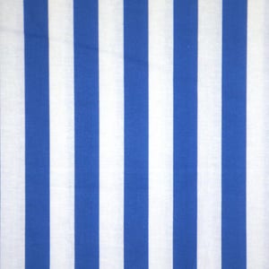 Royal Blue and White 7/8&quot; Stripe Print Pure Cotton Fabric--By the Yard