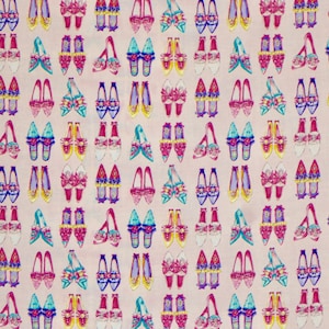 Pink on Pink Ruru Marie Antoinette 18th Century Shoe Print Pure Cotton Fabric from Robert Kaufman and Quilt Gate--By the Yard