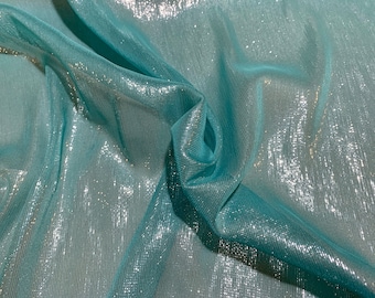 画材 Green gold chiffon Gold Metallic Floral Jacquard | Green Silk Chiffon
