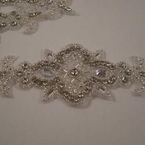 Classic Motif Rhinestone and Beaded Applique--One Piece