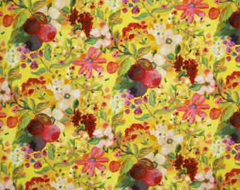 Rich Golden Tones New Beginnings Fruit Digital Print Pure Cotton Fabric from Dear Stella--By the Yard