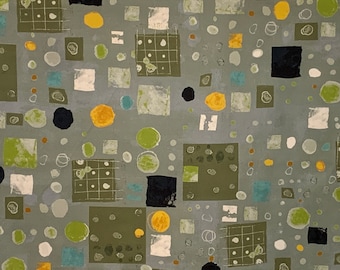 Fabulous Marble Run Abstract Print in Sage Green Pure Cotton Digital Print from Windham--By the Yard