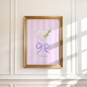 Purple Martini Wall Art, Cocktail Bar Decor, Drink printable , Retro Bar Cart Print, Kitchen Art, Feminine Cocktail Poster, Digital Download
