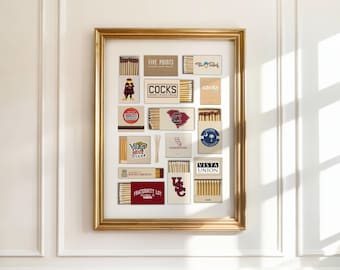 CUSTOM College Matchbook Print – Personalized Digital Art for Any School, Trendy Dorm or Graduation Gift Wall Decor