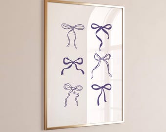 Purple Bow Print: Coquette Girly Dorm Decor (Digital Download
