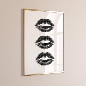 ブラックキスデジタルプリント｜寮、寝室、バーカートにぴったりの大胆なウォールアート｜エッジの利いた美しいプリント装飾