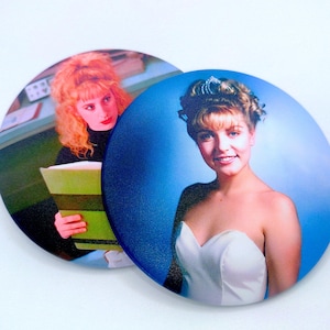 Laura Palmer & Lucy Moran Twin Peaks 3 Inch Pinback Button Set With Stickers