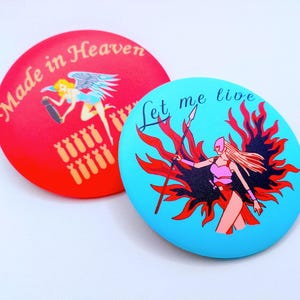 Claire Redfield Jacket Pinback Buttons: Resident Evil 2 & Code Veronica - 2 Pack With Stickers