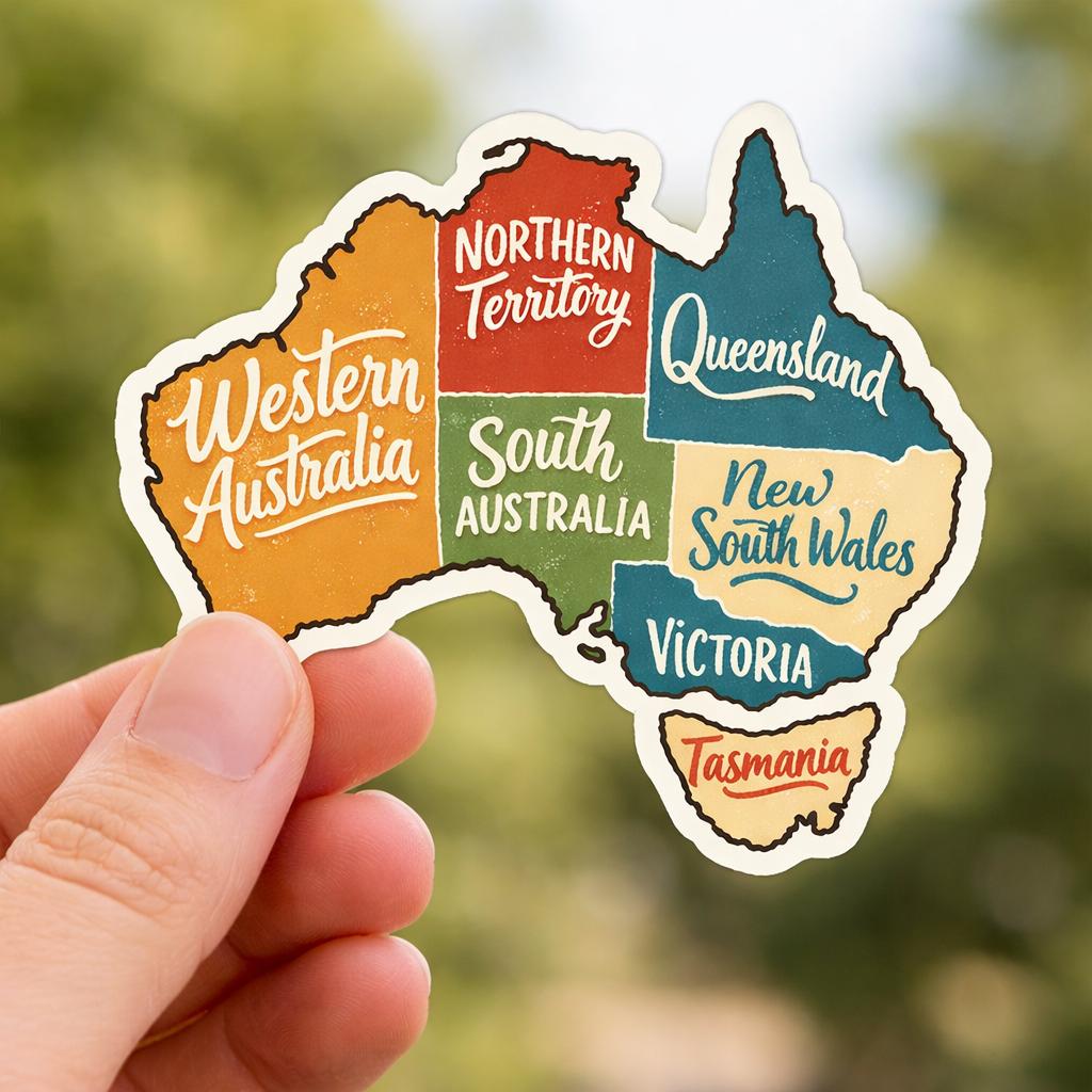 Australia Map Sticker - Etsy