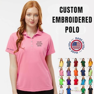 Custom Embroidered Polo Shirt, Custom Uniforms Stitched Monogramed Polos, Polo Shirt With Logo, Customize your Own Polo for your Business