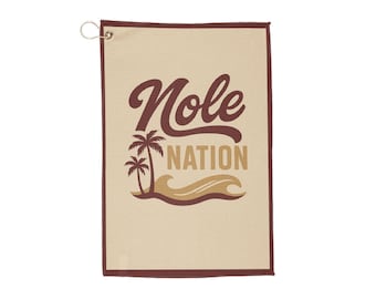 FSU Nole Nation Golf Towel - Tropical Vibe, Perfect for Golfers, Sports Gifts, Florida State Pride, Beach & Golf Accessories
