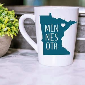 Minnesota State 14 oz Ceramic Mug - Your Choice of Font Color