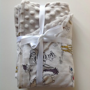 Winnie the Pooh minky fleece cotton baby blanket 26&quot;x28&quot;