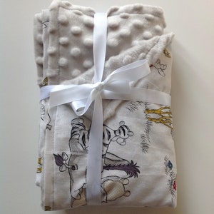 Winnie the Pooh minky fleece cotton baby blanket 26"x28"