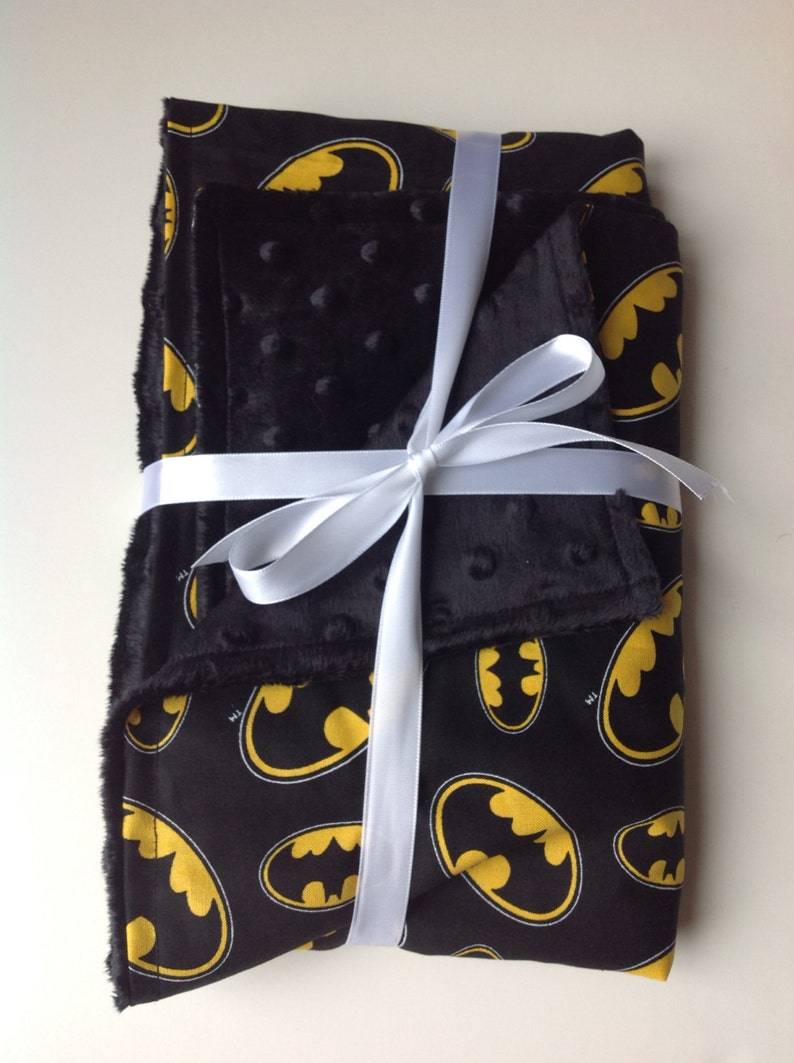 Batman Superhero Minky Fleece Baby Blanket 26x28 Etsy