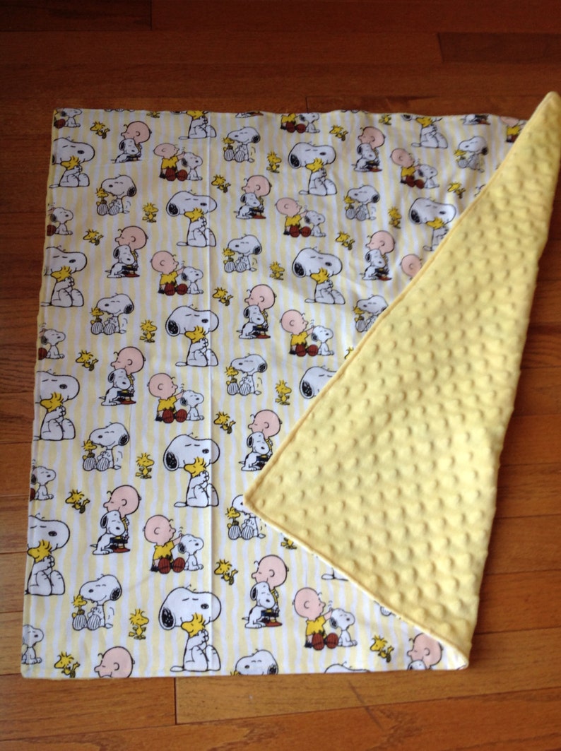 Snoopy Charlie Brown Peanuts minky fleece cotton baby blanket Etsy