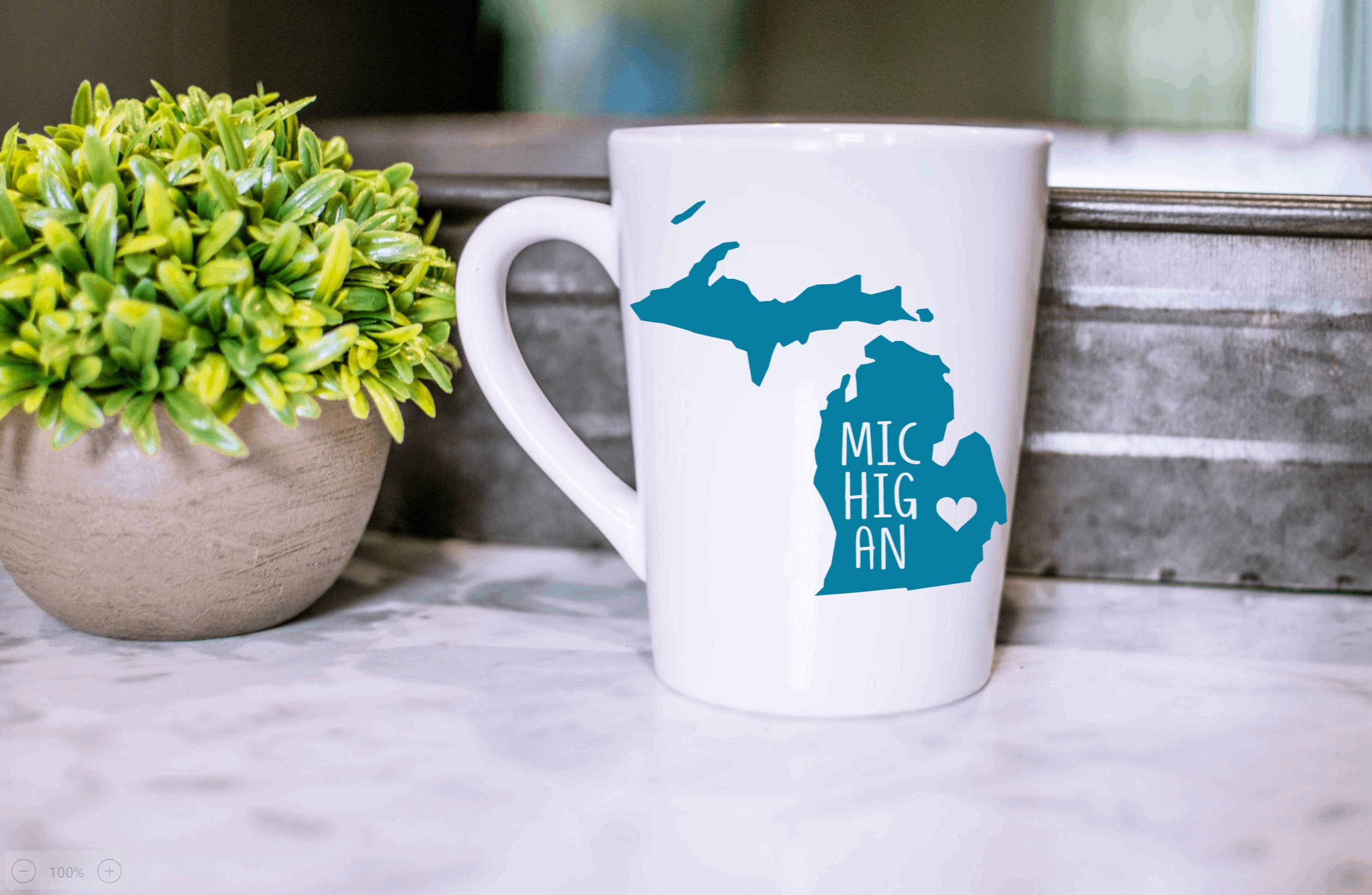 Michigan State 14 oz Ceramic Mug - Your Choice of Font Color