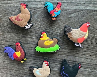 Chicken Shoe Charms – Adorable hen accessories for shoes, bracelets & sandals. Perfect fun gifts for birthdays, parties , holidays!