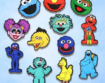 12 Pcs Cute Furry Monster Shoe Charms Set, Colorful Cartoon Characters for Clogs, Kids Fun PVC Shoe Accessories Gift