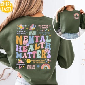 Mental Health Hoodie, Unisex Sweatshirt with Positive Quotes, Anxiety and Self-Love Apparel, Inspirational Mental Health Awareness Gift