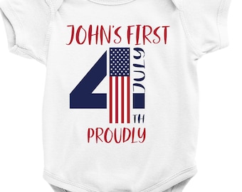 Personalized  4th of July Baby Bodysuit, Independence Day Outfit, Fourth of July , Baby Shower Gift, 4th Of July Baby, Bodysuit