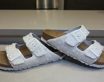 Pearl & Rhinestone Birkenstocks: Custom Wedding Sandals