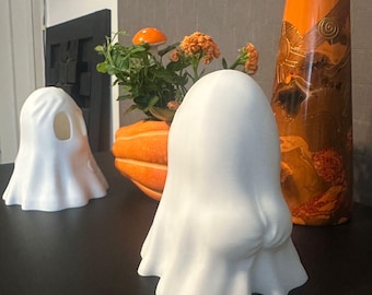 3D Printable Ghost Lantern STL: Halloween Tealight Holder (Digital Download)