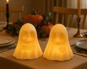 3Dプリント用ハロウィンSTL、ゴーストランプLEDキャンドル、かわいい